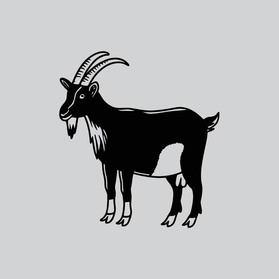Black and White Goat Mascot Art vector