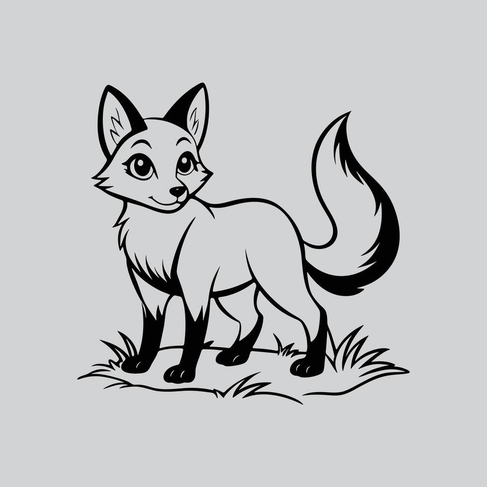 Nature Inspired Fox Drawing vector