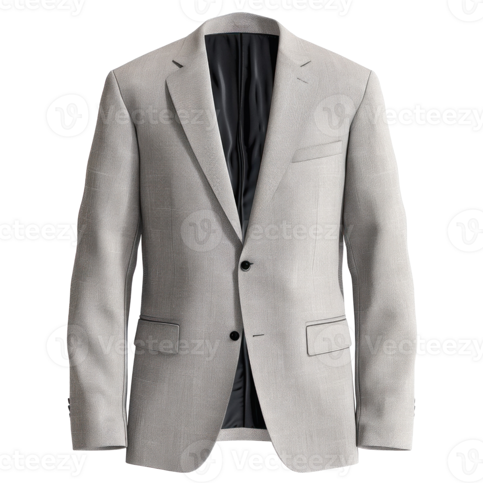 Isolated Light Grey Suit Jacket for Fashion or Business Use png