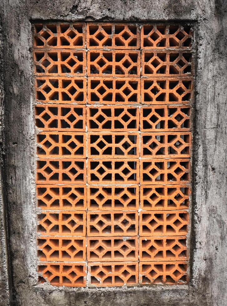 hollow bricks used as decorative ornaments for better air flow photo