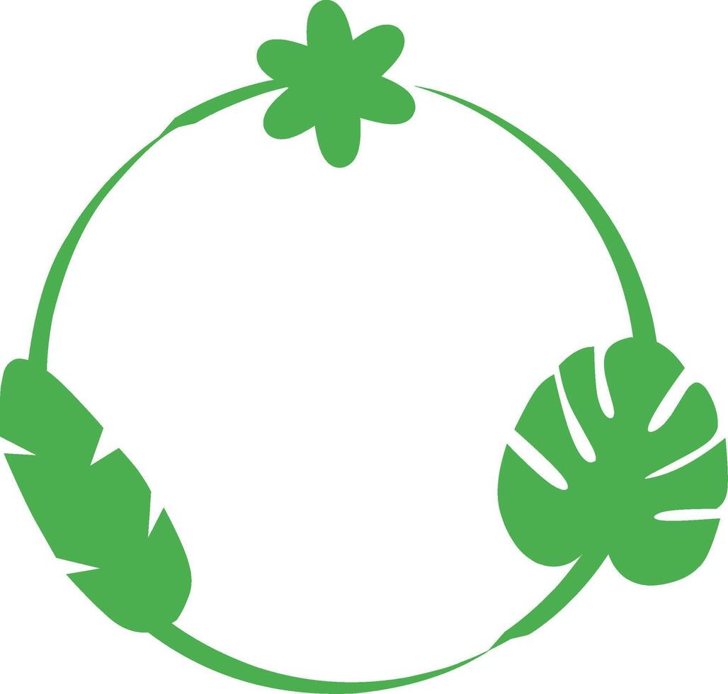 Minimal floral wreath line art vector
