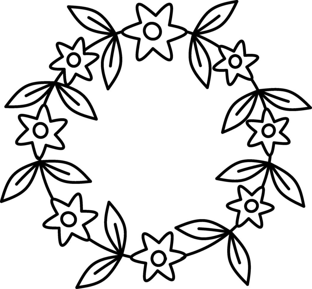 Delicate flowers in perfect circle vector
