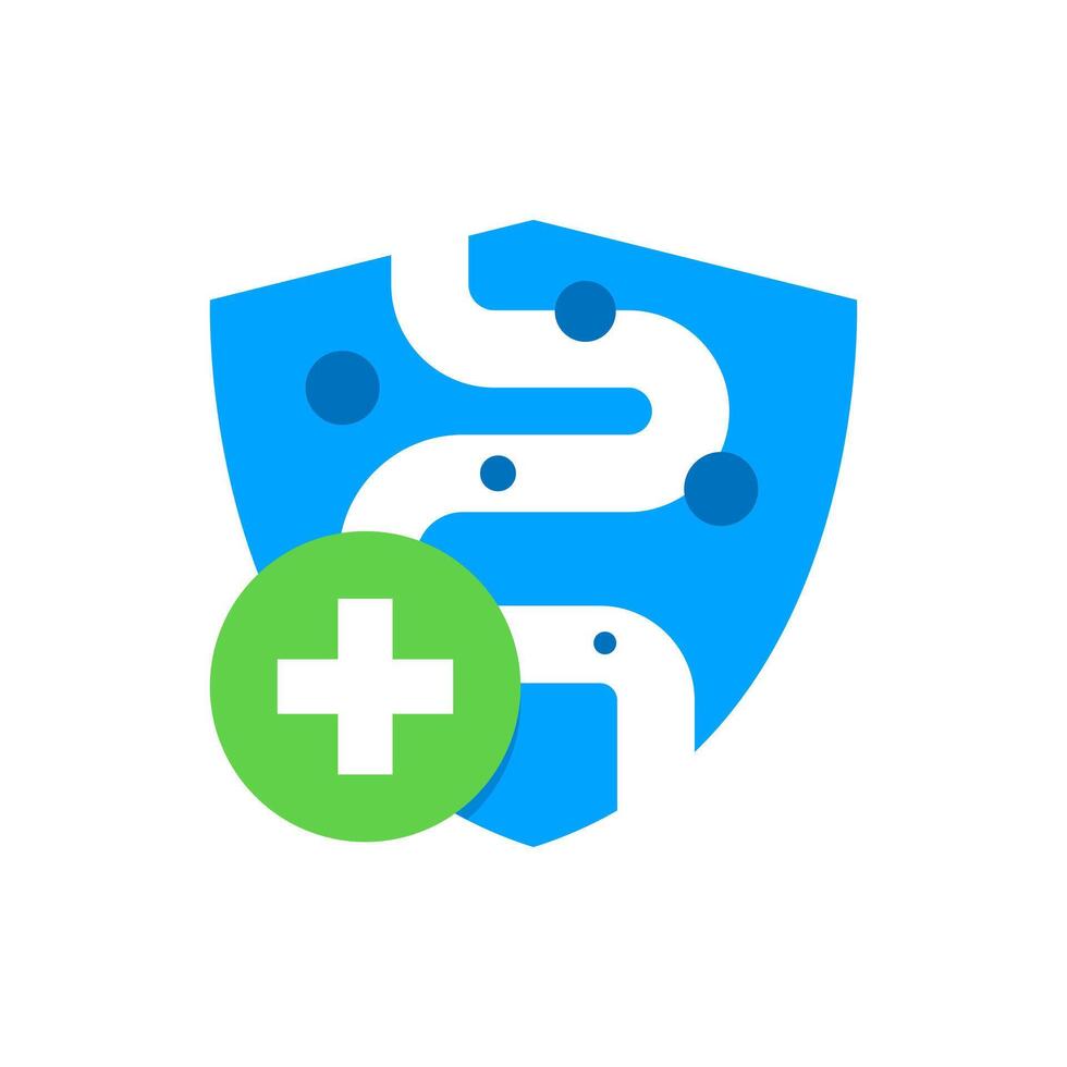 good bacteria in the human gut, probiotics concept,flat design icon illustration vector