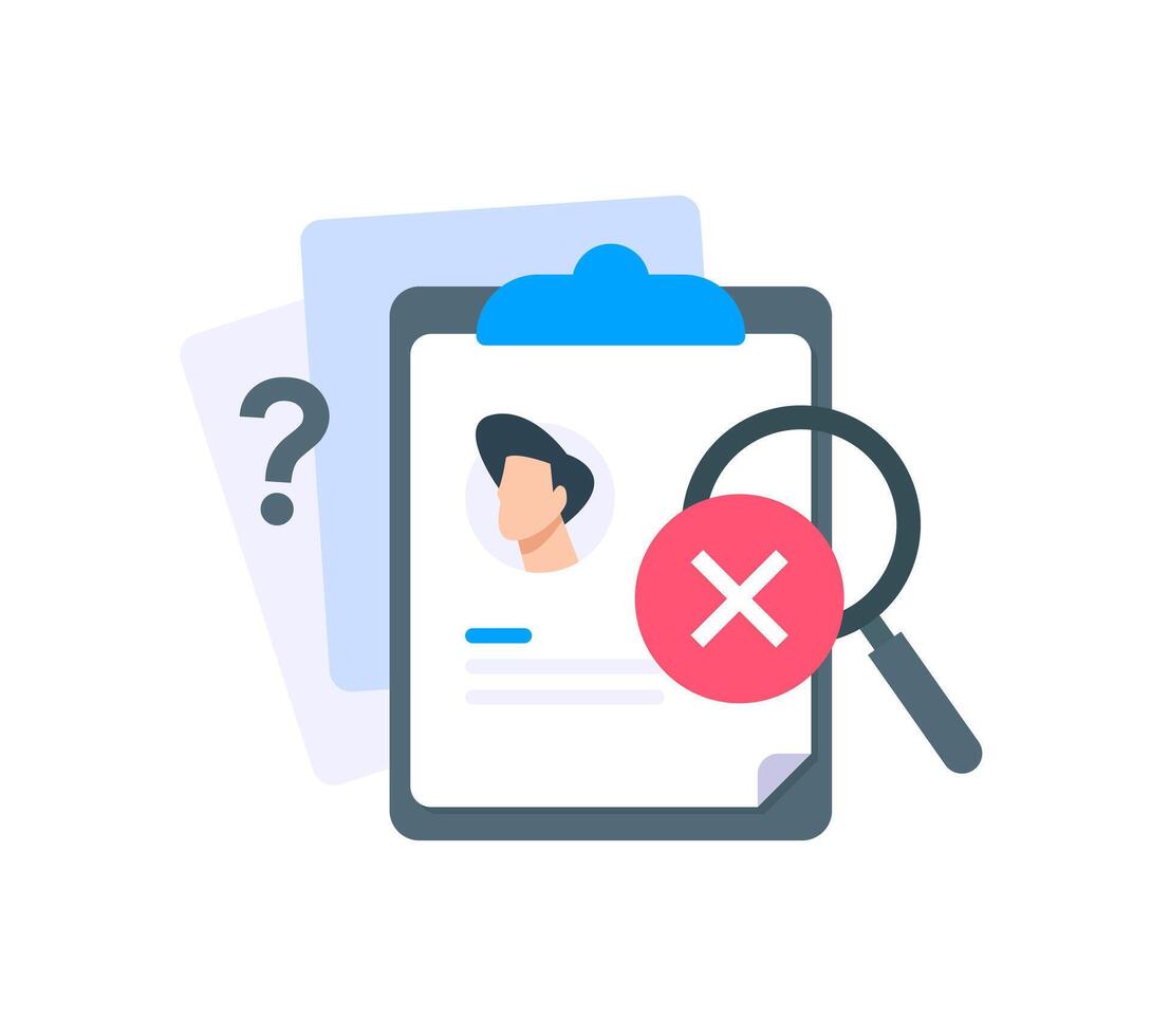 user not found, account not register concept,flat design icon illustration vector