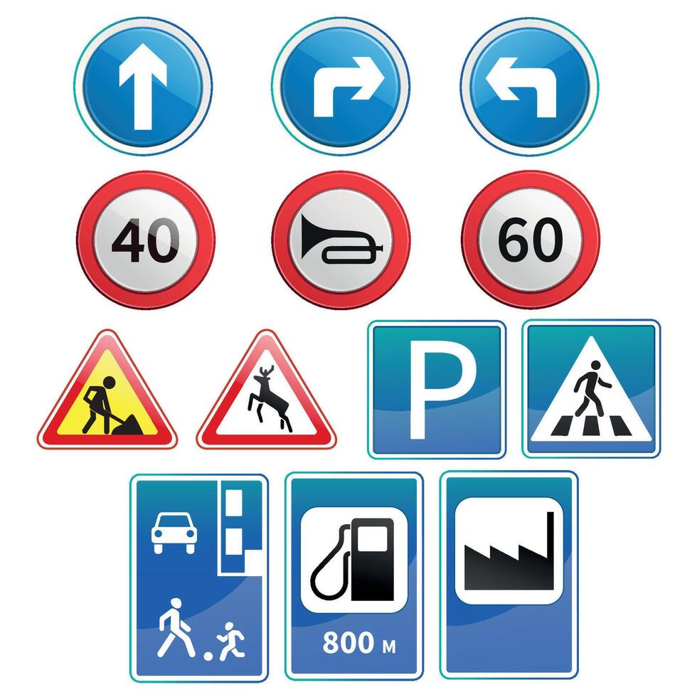 Traffic signs and symbols collection vector