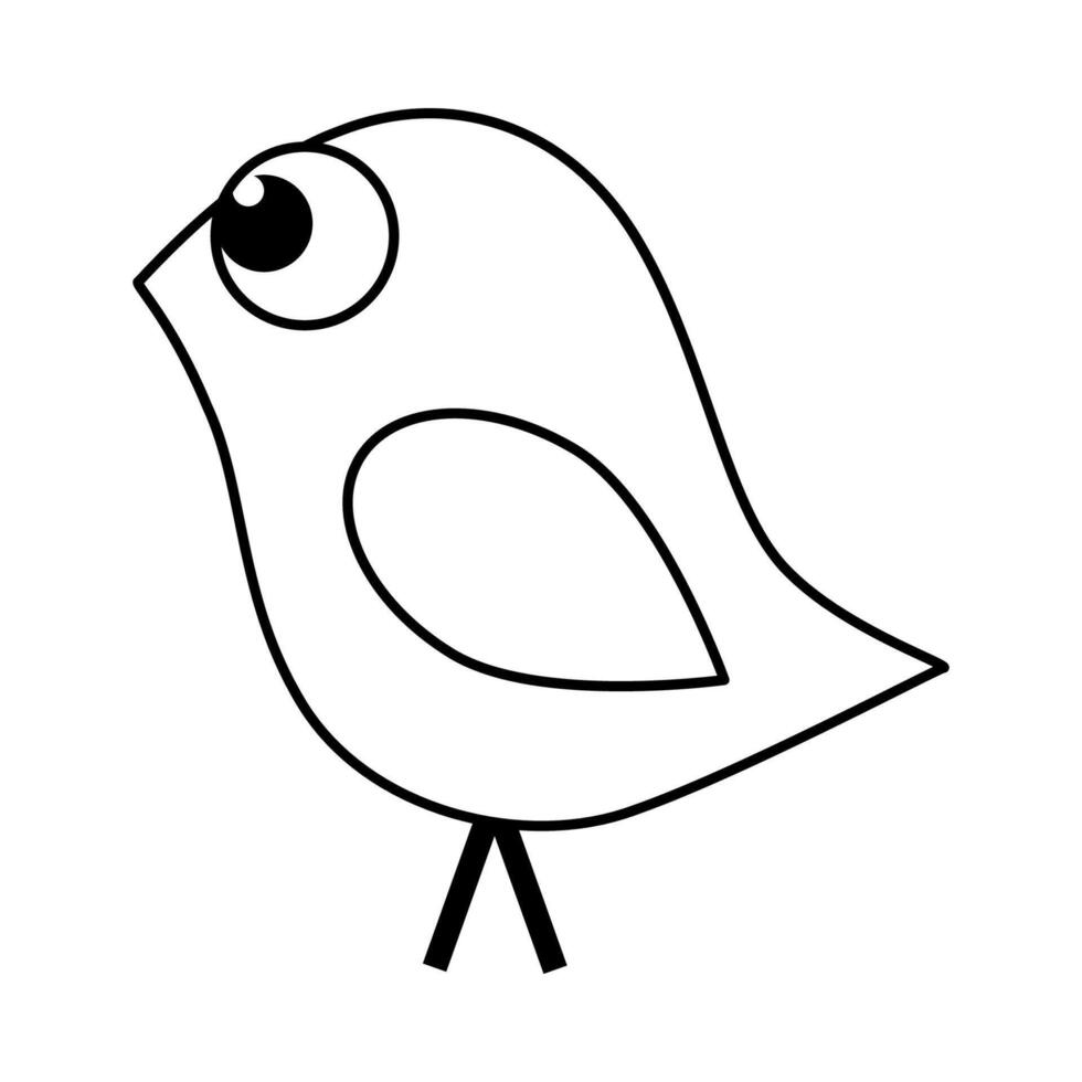 cute bird in contour vector