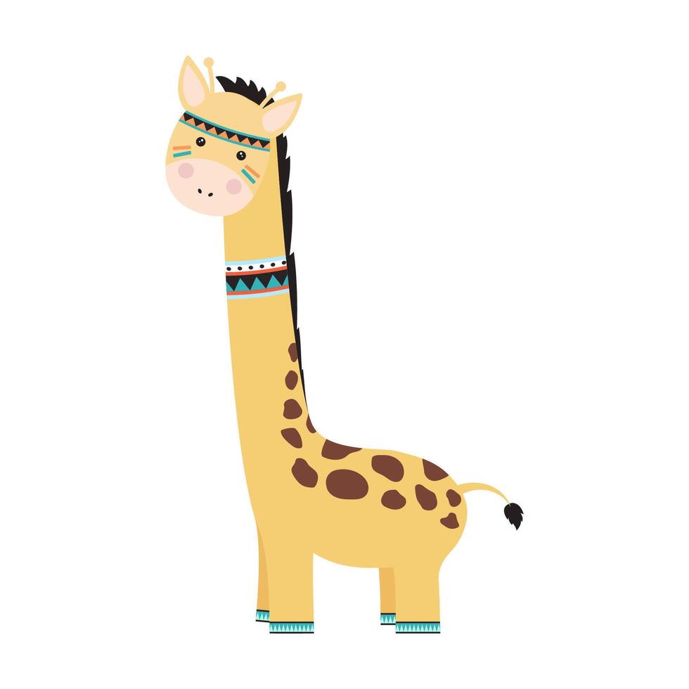 cartoon giraffe isolated vector