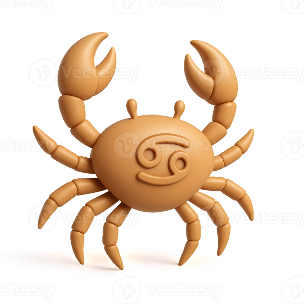 3D Transparent Crab Design Representing Cancer Zodiac Sign png