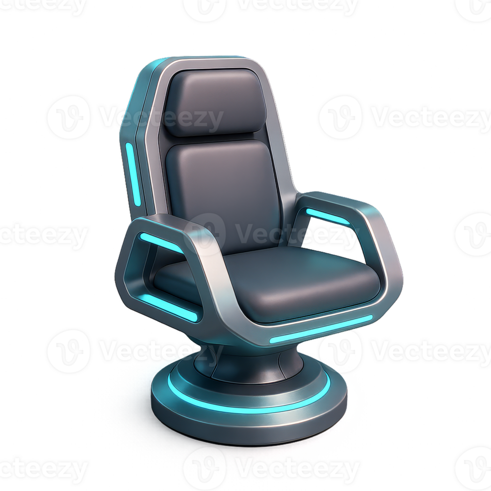 Modern Futuristic Chair Design with Blue Lighting for Stylish Interiors png