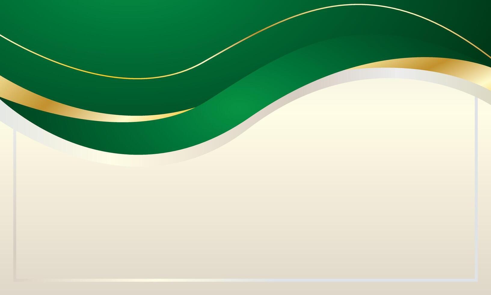 Green elegant wave background for certificate vector