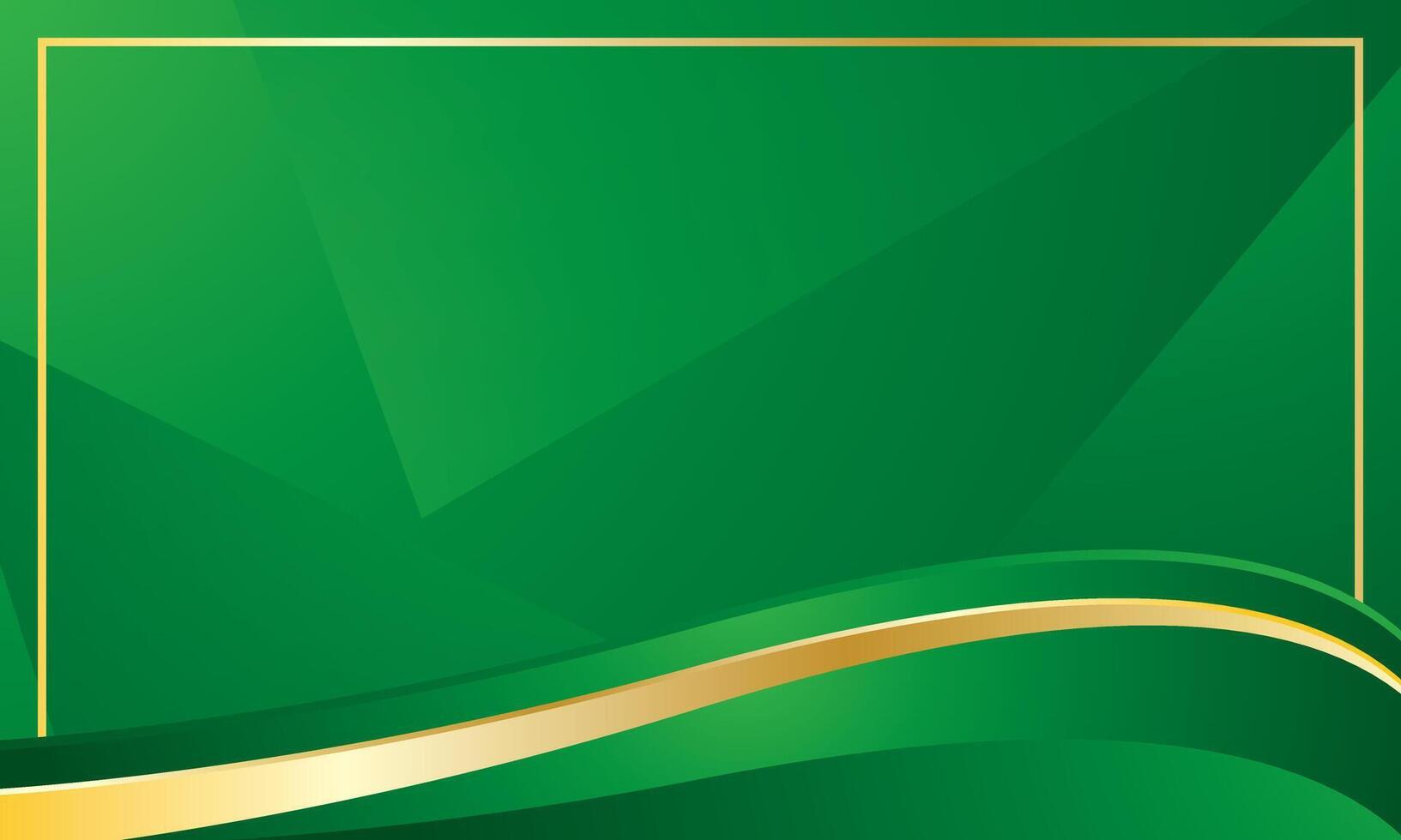 Green gold luxury wave certificate background vector