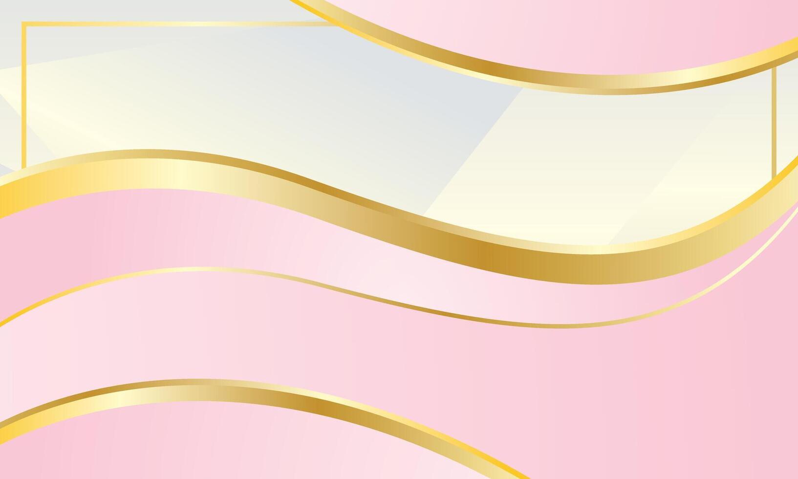 Abstract pink and gold waves on luxury background vector