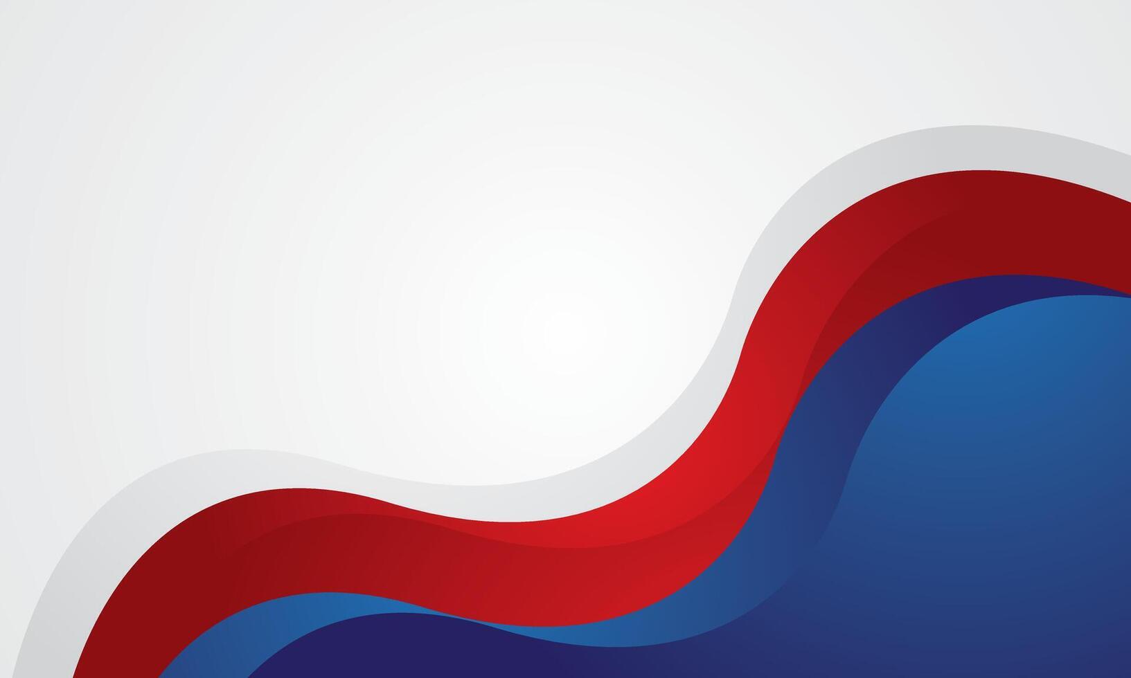 Abstract red and blue waves on white background vector