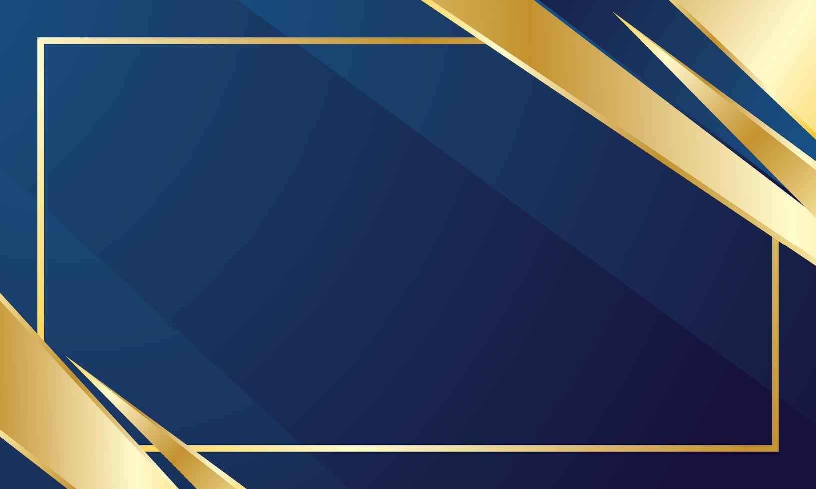 Luxury blue and gold geometric certificate background vector