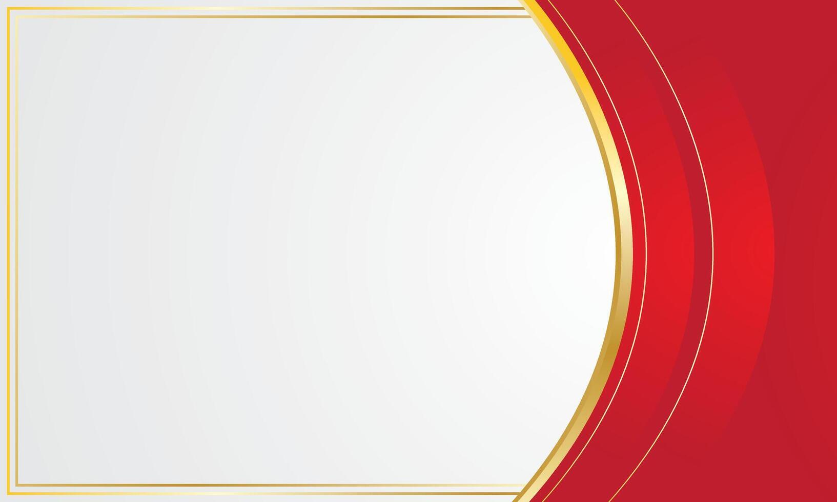 Red gold abstract curve corner border for business or certificate vector