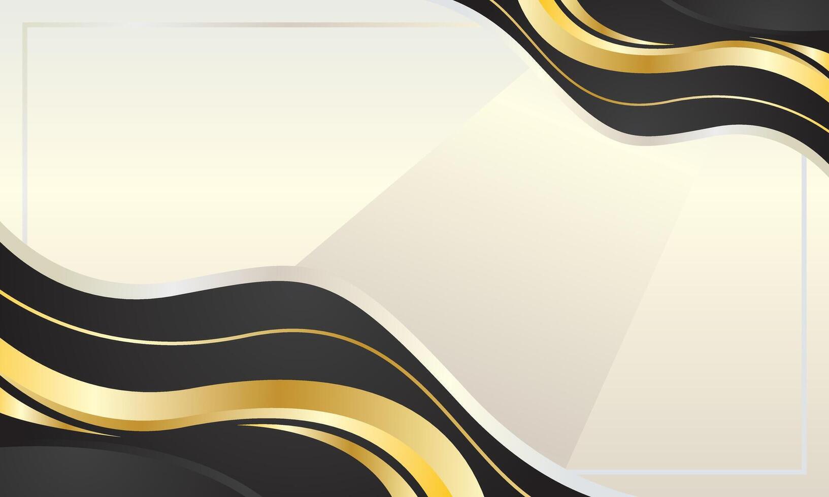 Luxury black and gold waves background vector