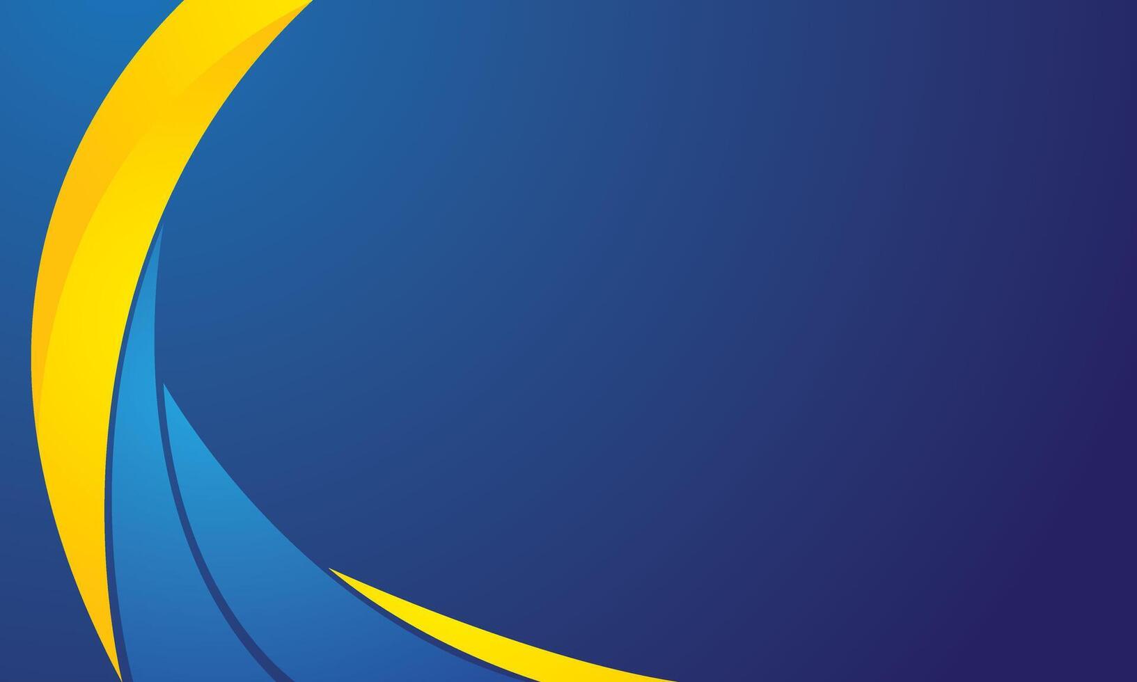 Abstract yellow waves on blue background vector