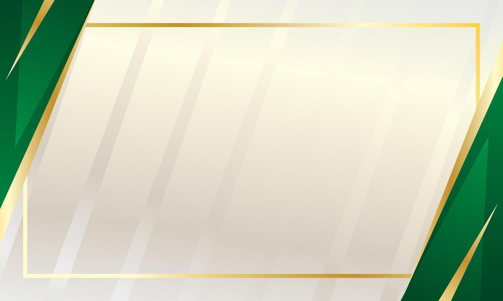 Green gold geometric for business or certificate background vector