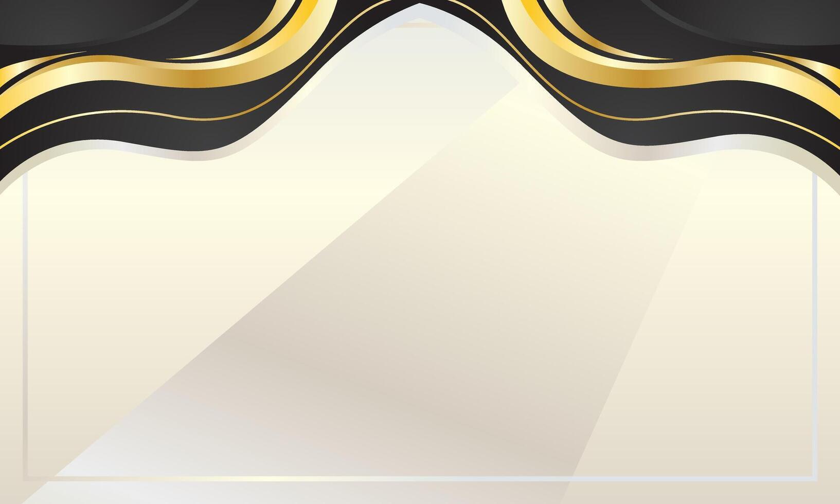 Black gold gradient abstract wave corner border for certificate vector