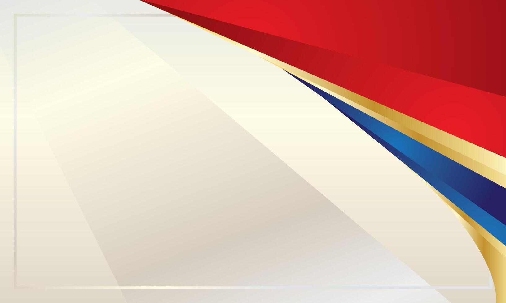 Luxurious background with red blue and gold geometric vector