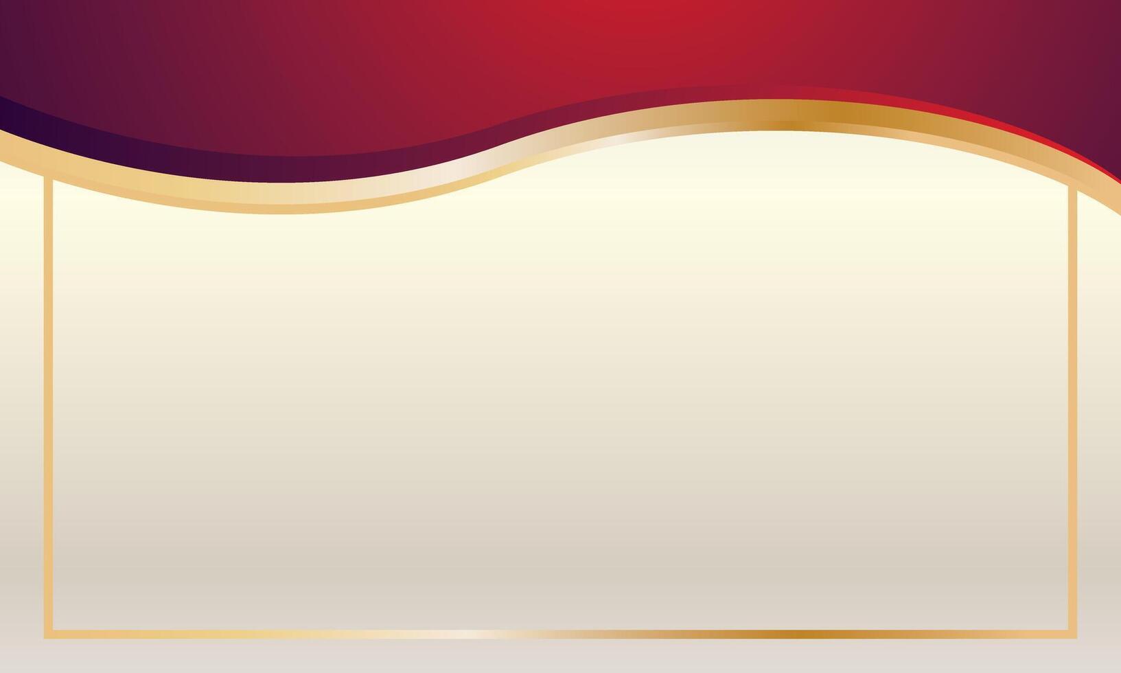 Modern elegant luxury abstract red gold wave design certificate template vector