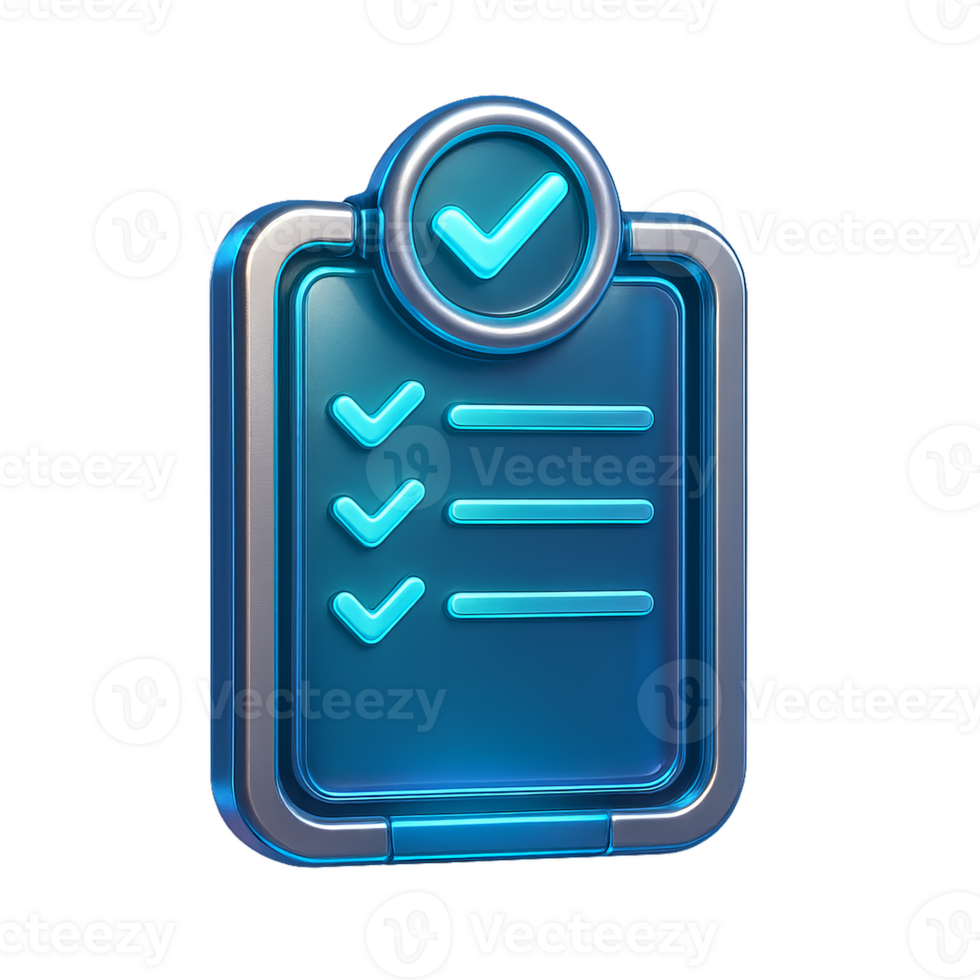 Icon for Future Management with Blue Check Marks and Clipboard Design png