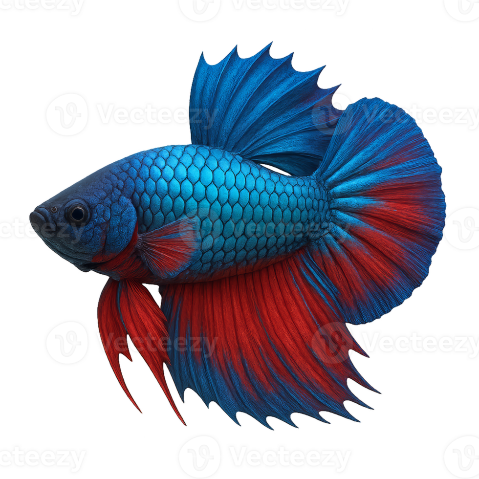 Stunning Majestic Betta Fish with Vibrant Colors and Graceful Fins png