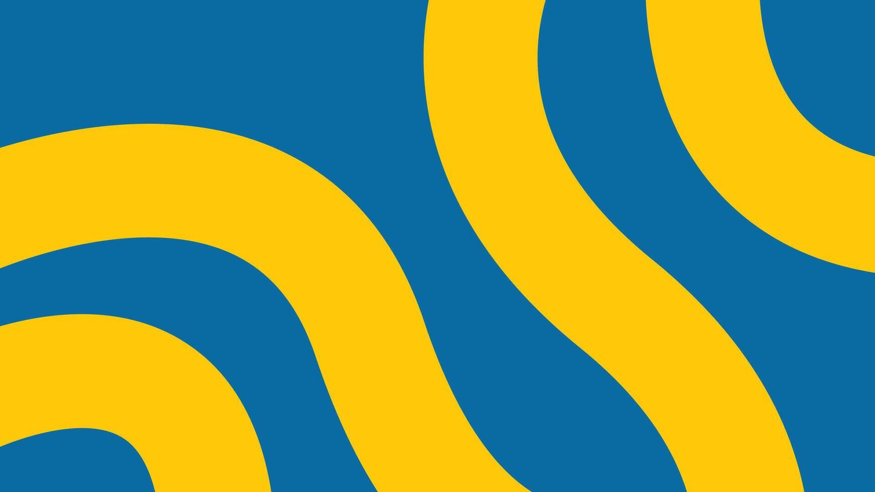 Yellow Waves on Blue Background vector