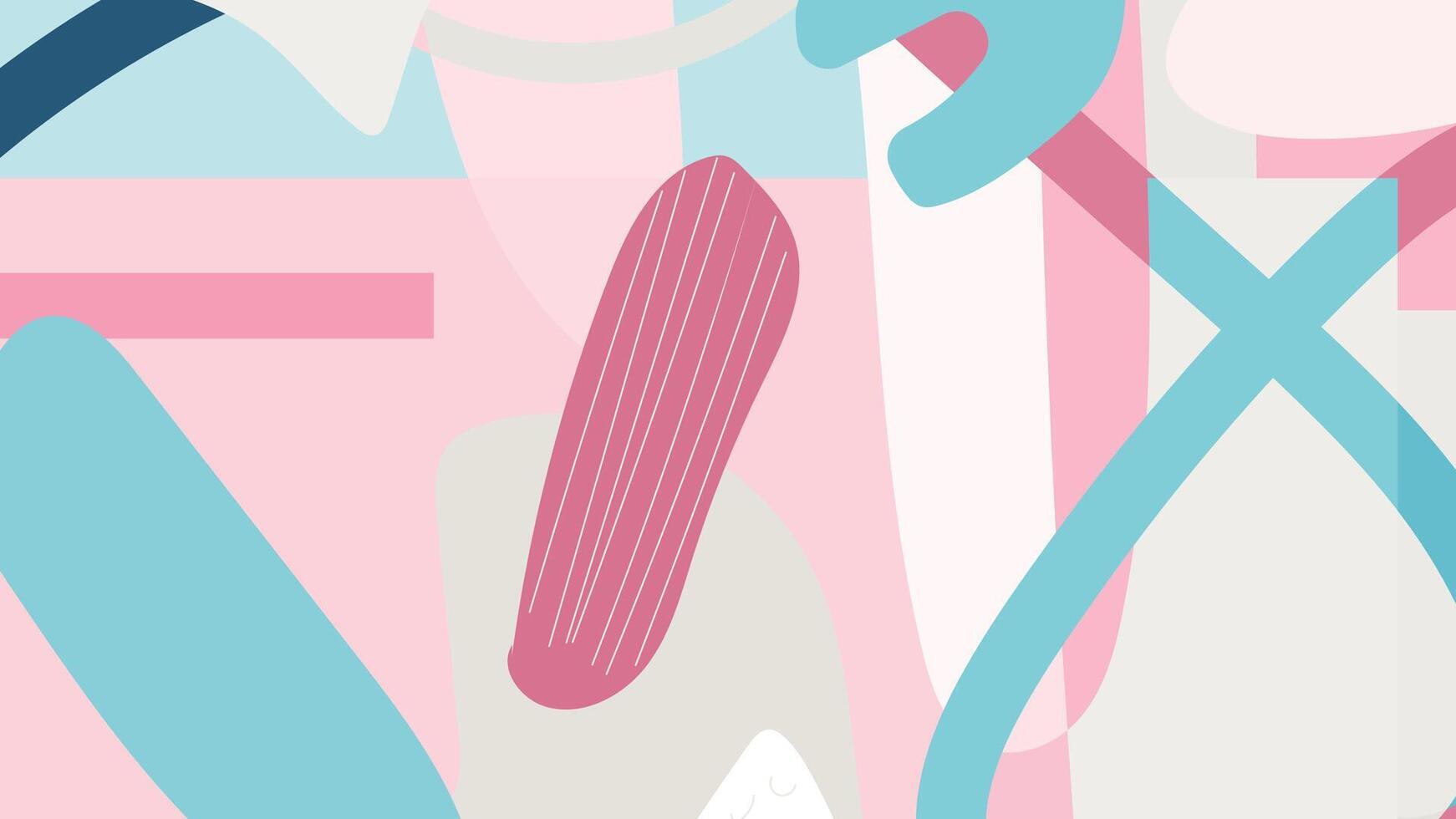 Minimal funky line art background vector