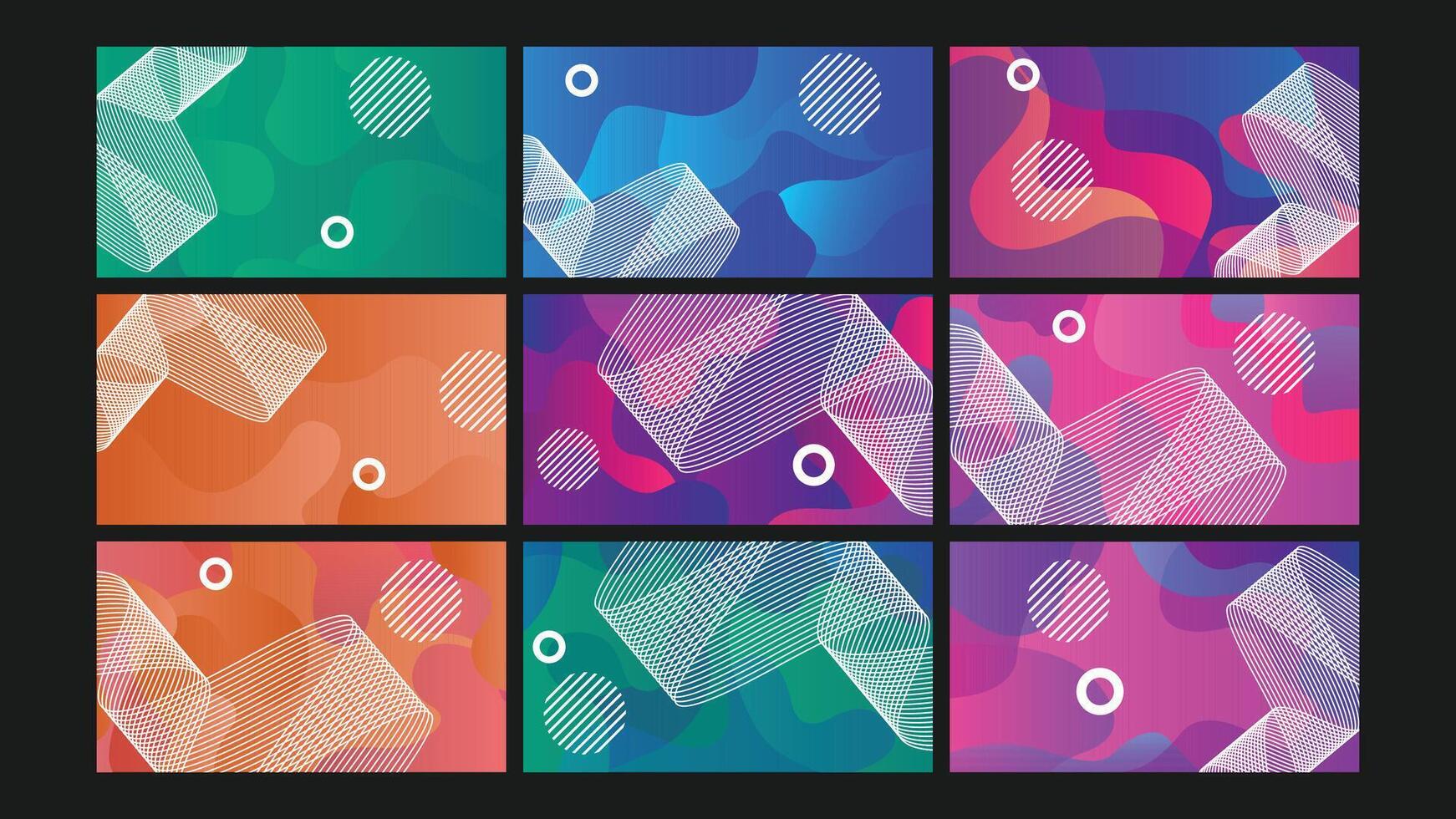 Colorful abstract geometric designs. vector