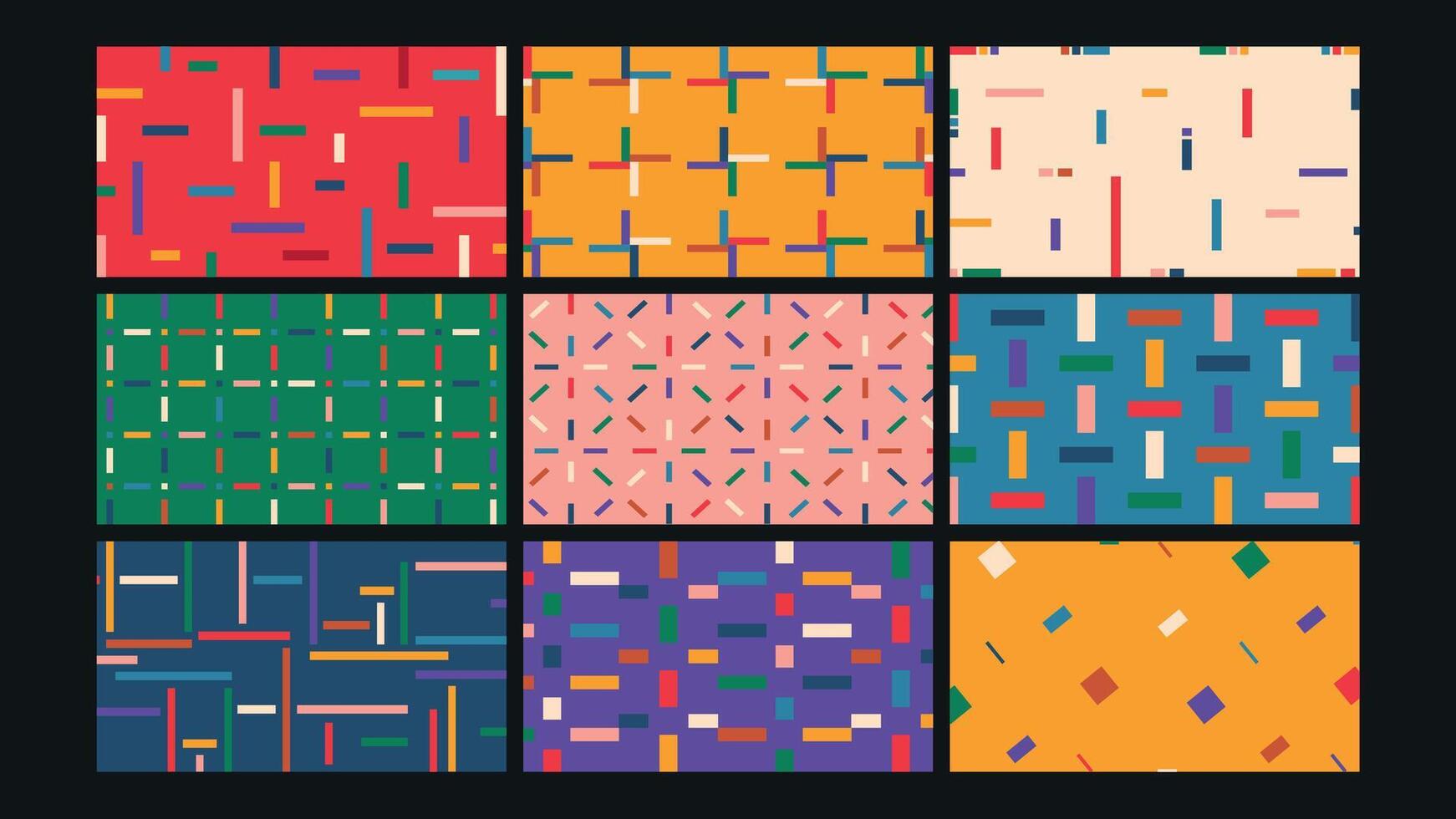 Colorful geometric pattern designs vector