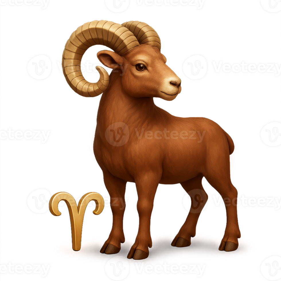 3D Ram Illustration with Transparent Elements for Modern Design png