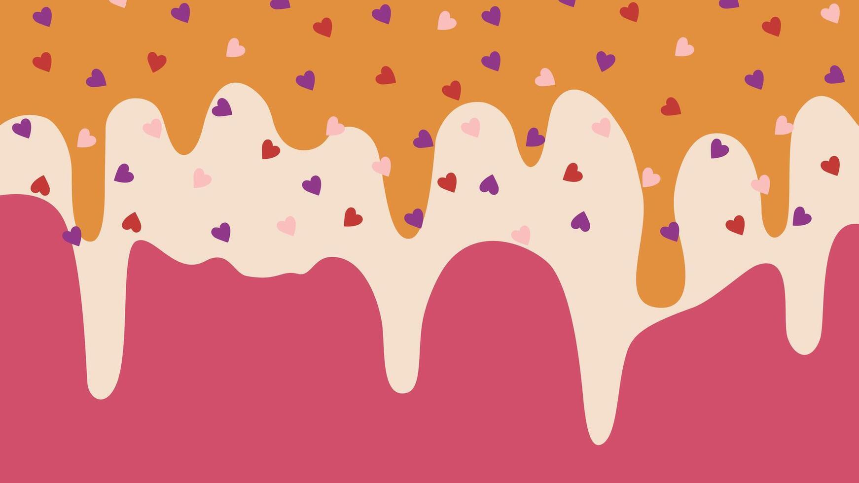 Heart sprinkle icing background vector