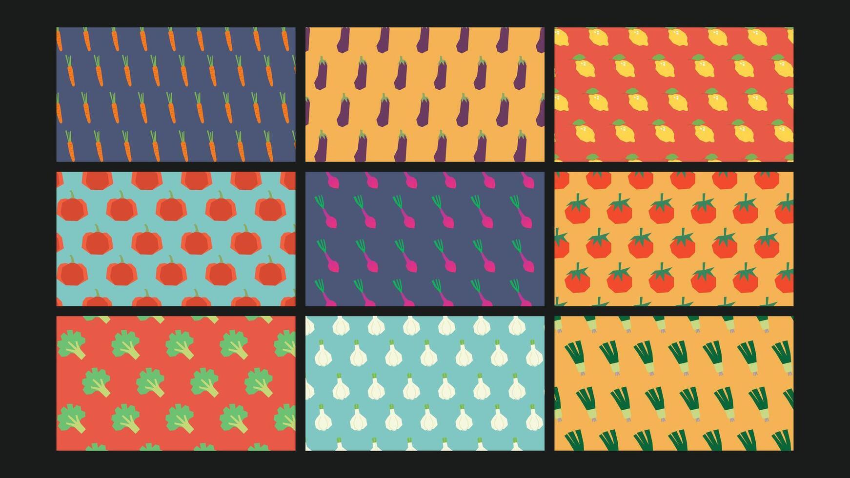 Carrot seamless vegetable background Set vector