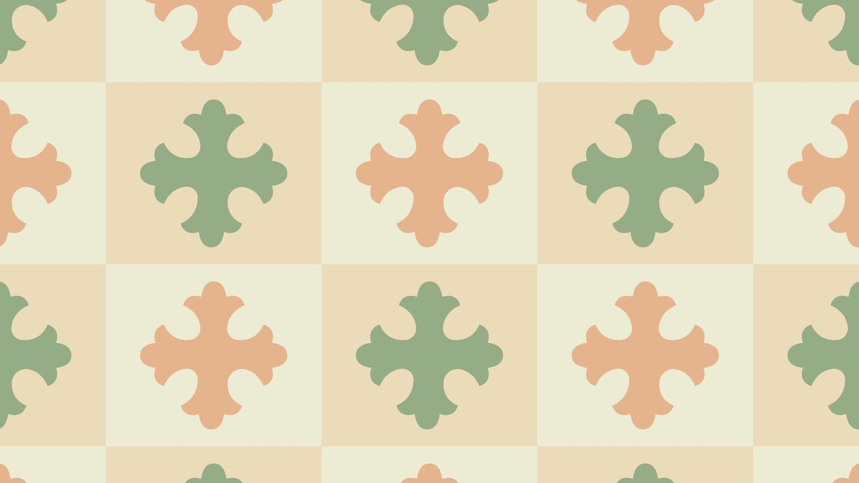Cross floral tile background vector