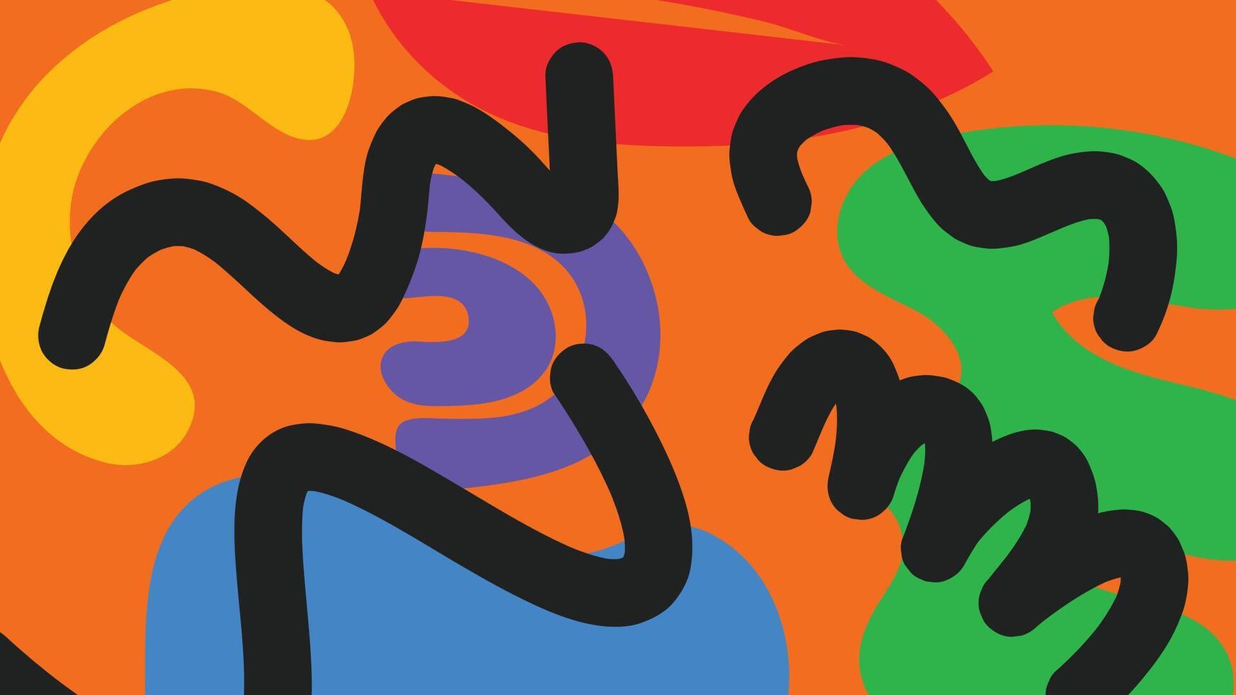 Orange funky squiggle background vector
