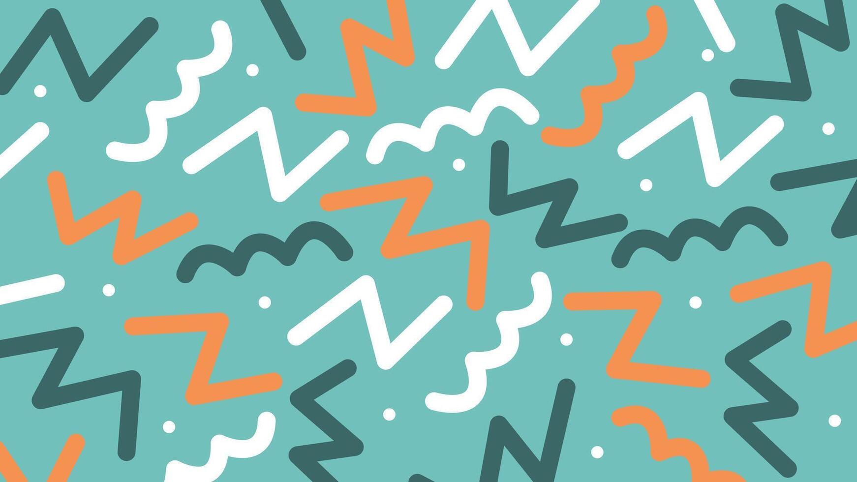 Blue zigzag doodle background vector
