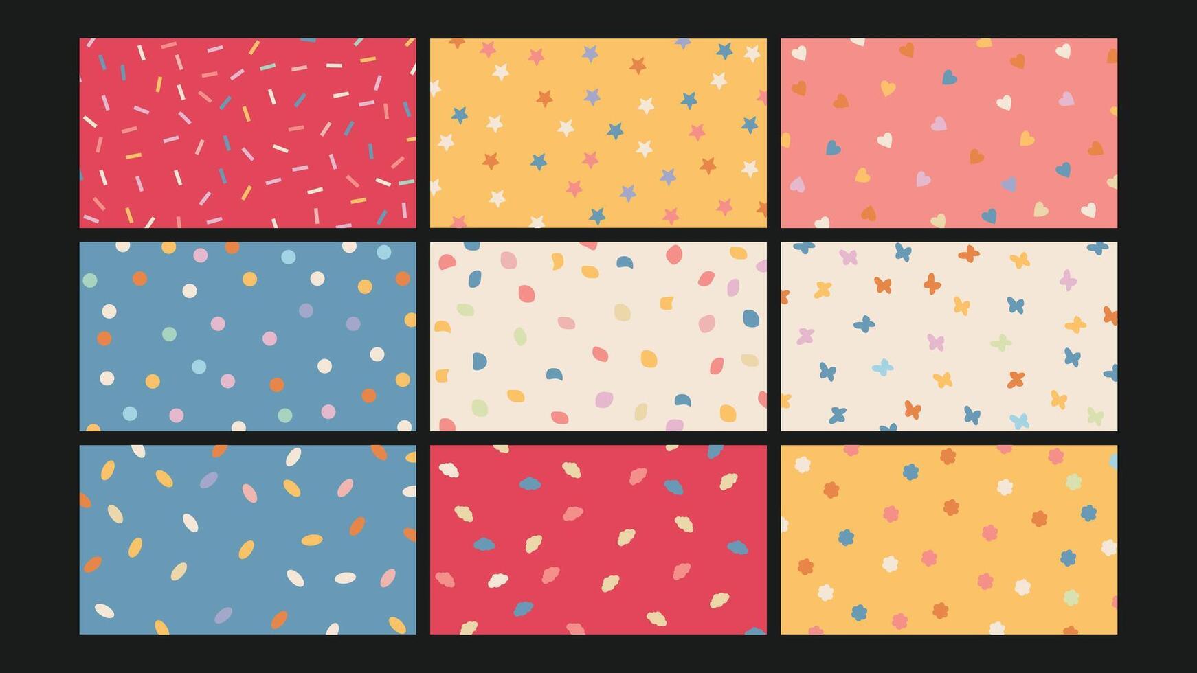 Abstract wavy color background Set vector