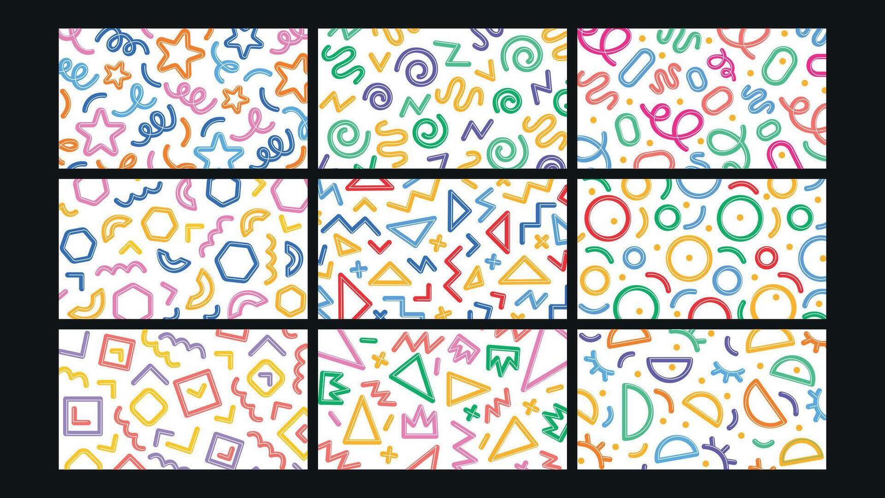 Colorful geometric background Set vector