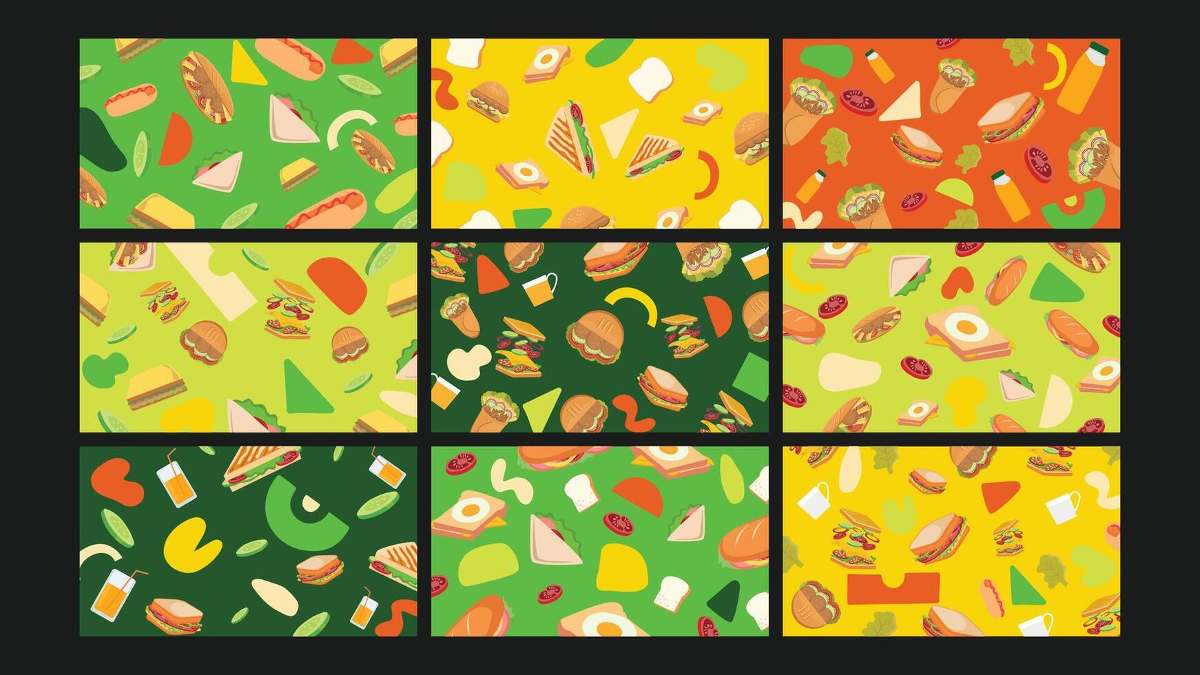 Vibrant zigzag abstract background Set vector