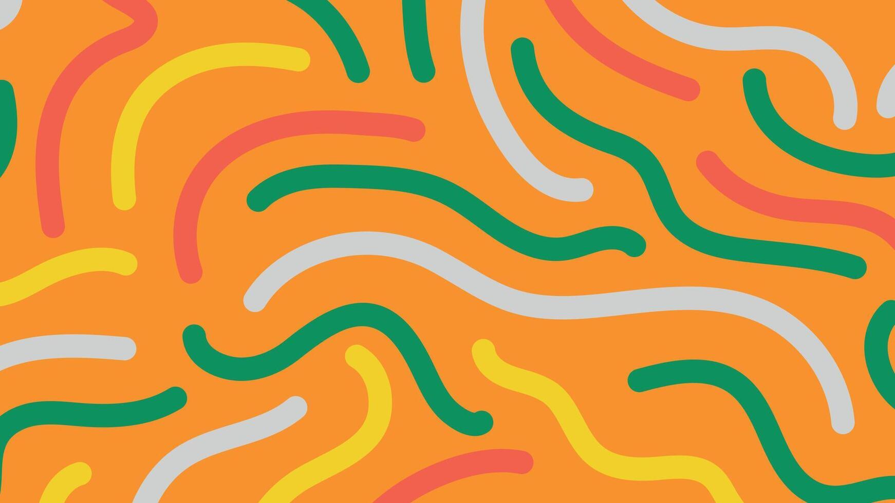 Orange squiggle lines background vector