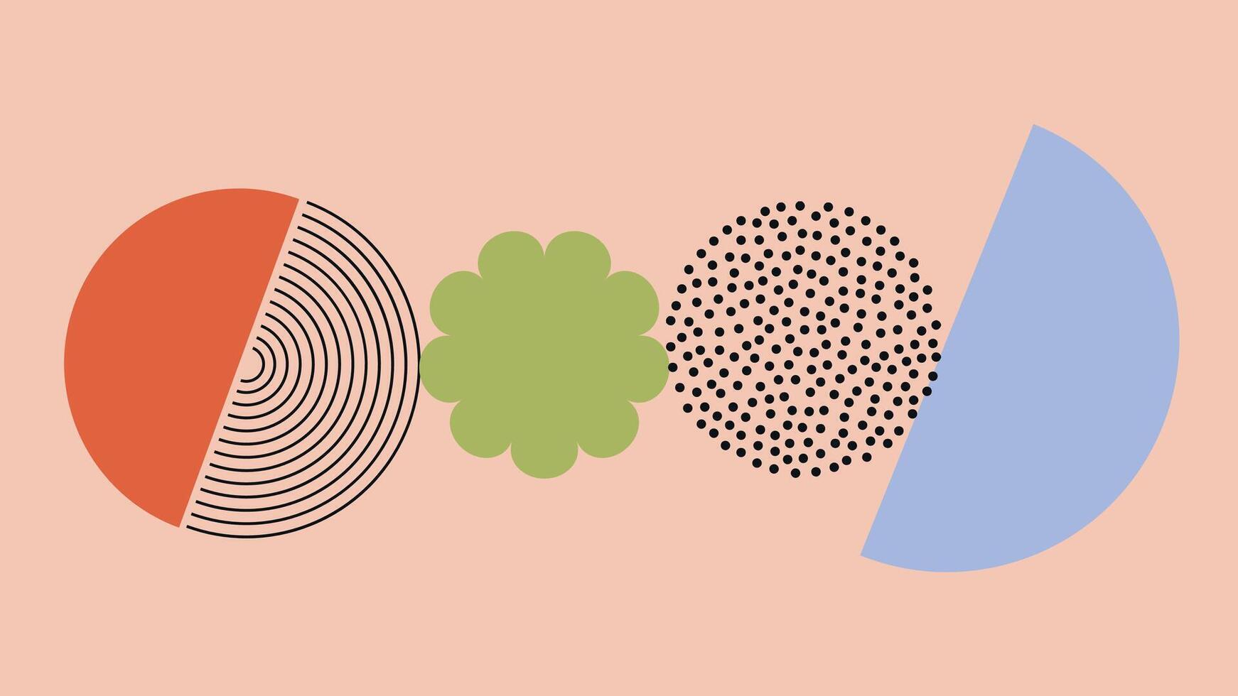 Midcentury retro shape background vector