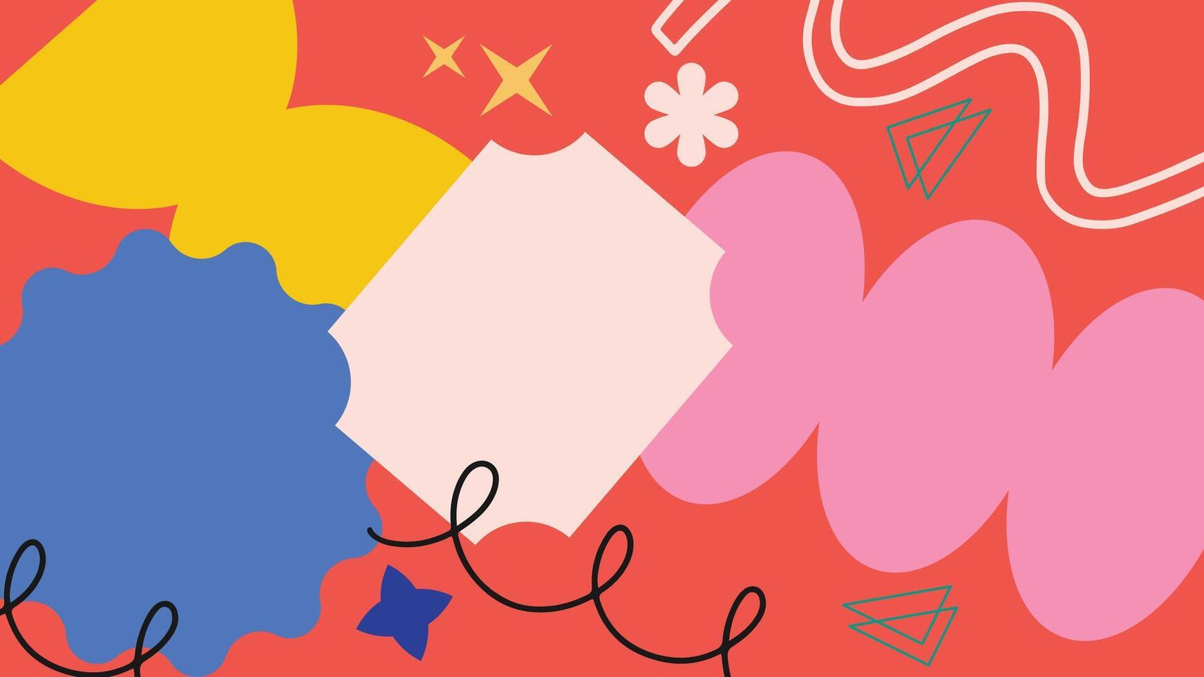 Bold colorful doodles background vector