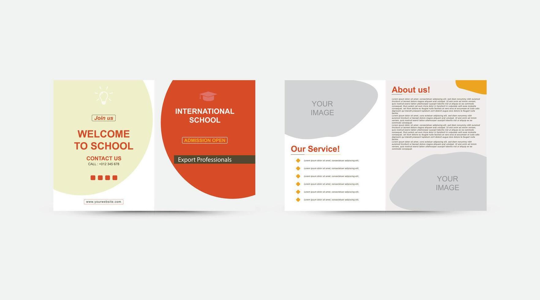 Bifold Brochure for Back to School Design Template vector