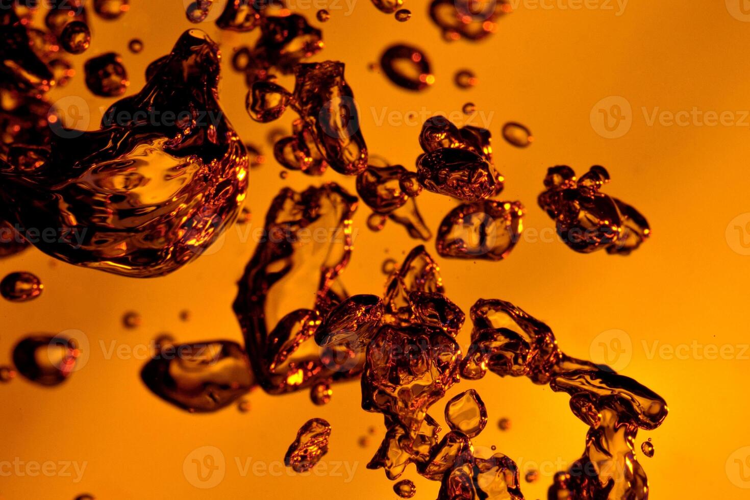 Fiery Fusion The Dance of Red and Orange Oil Drops photo