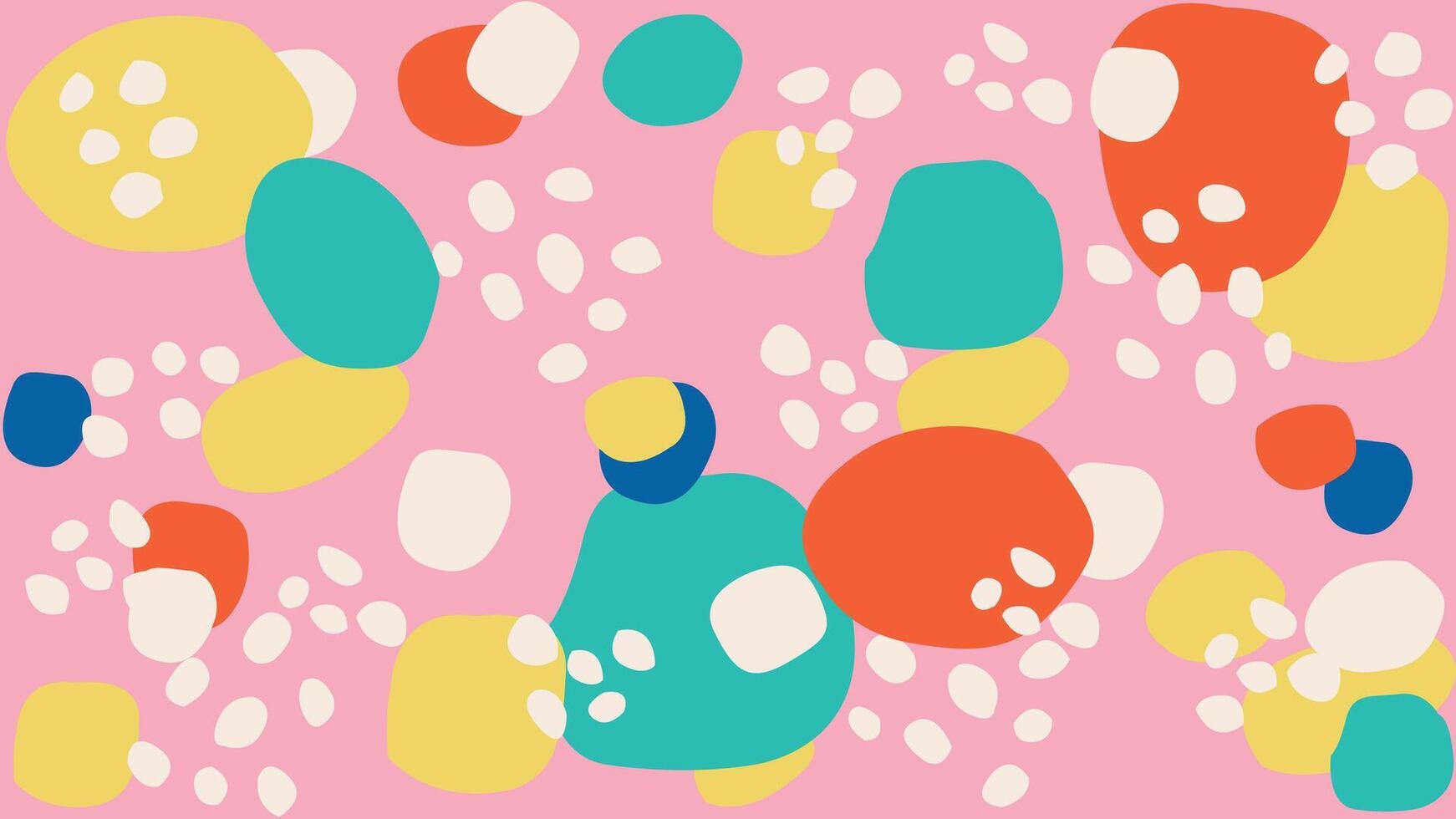 Playful splash doodle pink background vector