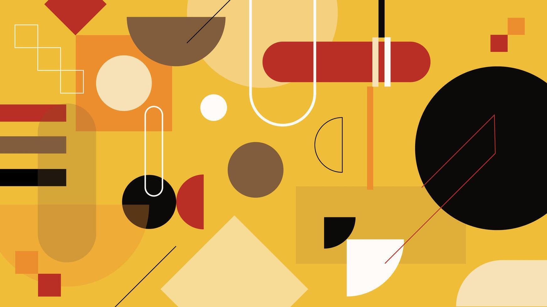 Yellow Abstract Background with Mixed Geometry vector