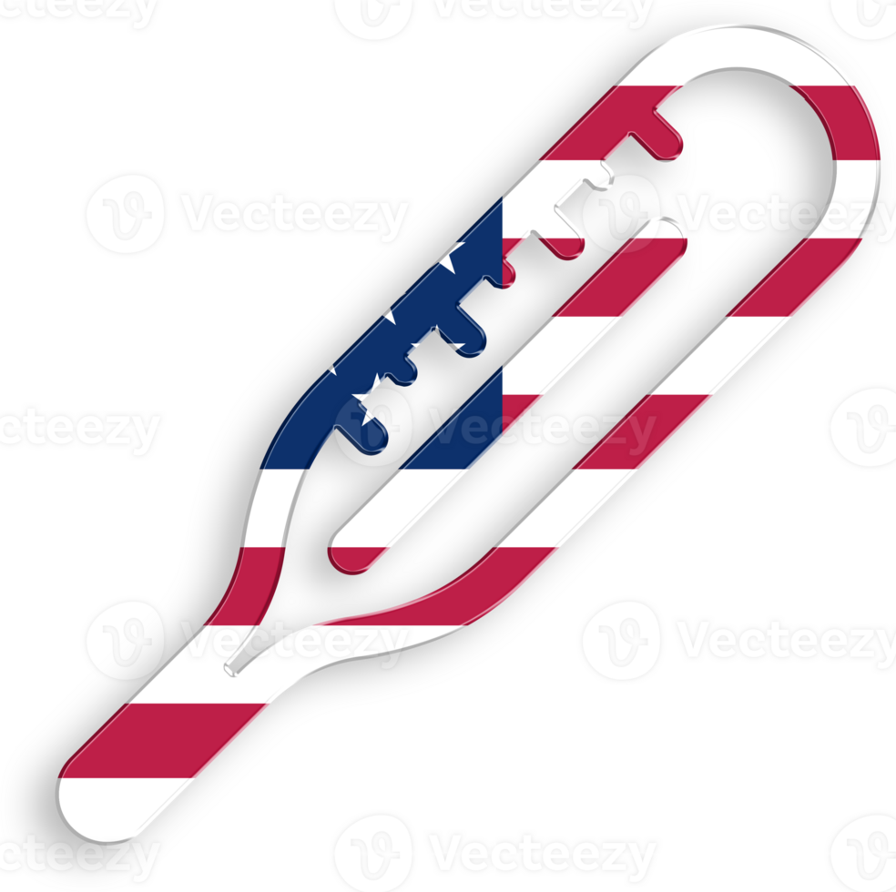American Flag Thermometer Icon 4th of July USA Independence Day Veterans Day png