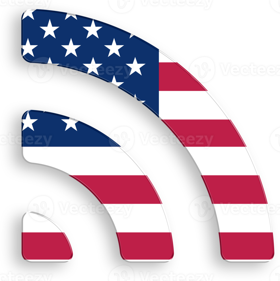 American Flag Wi Fi Icon 4th of July USA Independence Day Veterans Day png