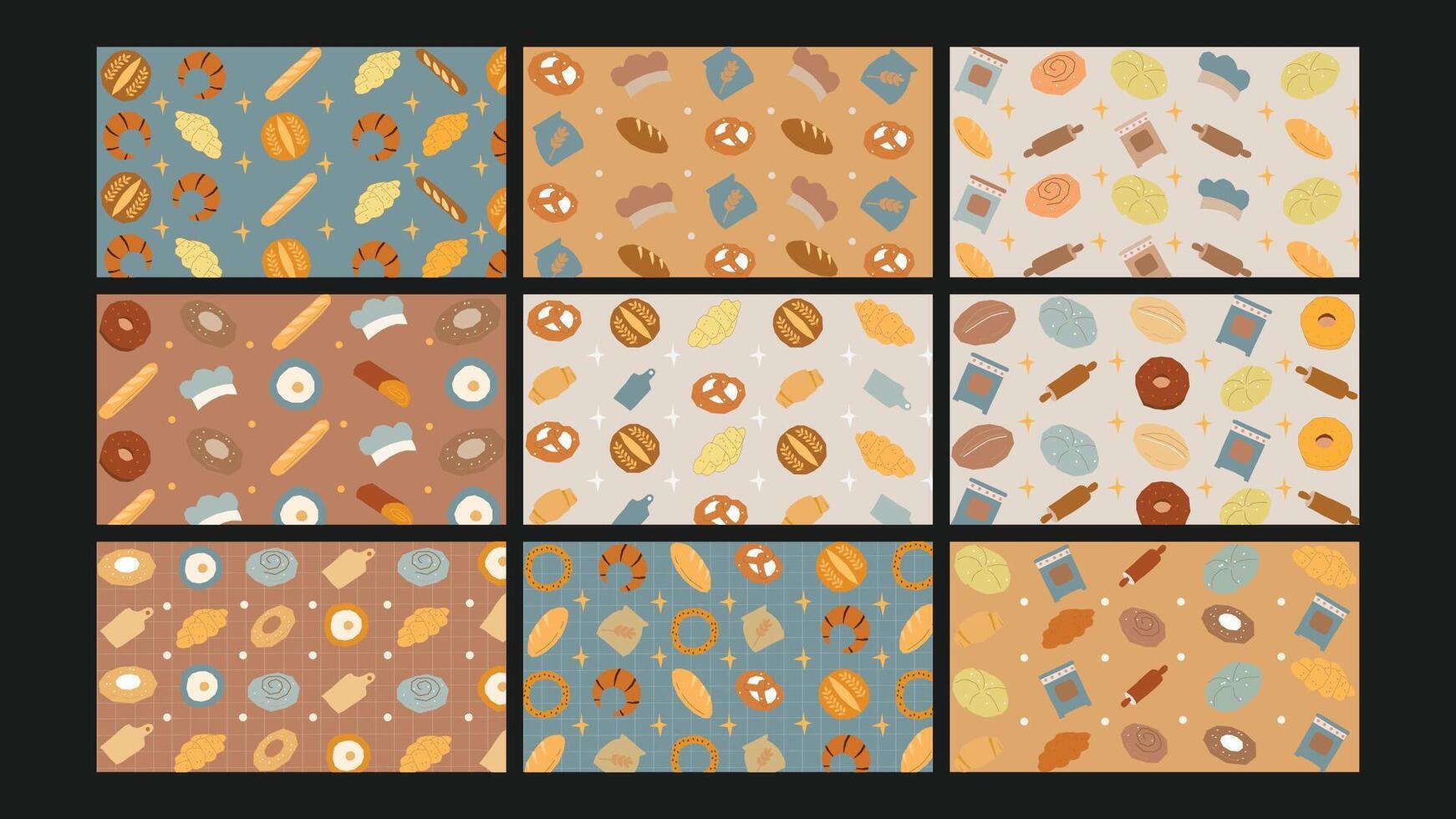 Pattern designs with treats and nature vector